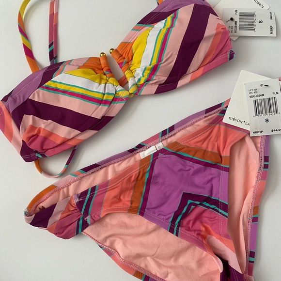 Gibson Latimer Other - NWT Gibson Latimer Chevron U-Wire Bandeau 2 piece Bikini size small